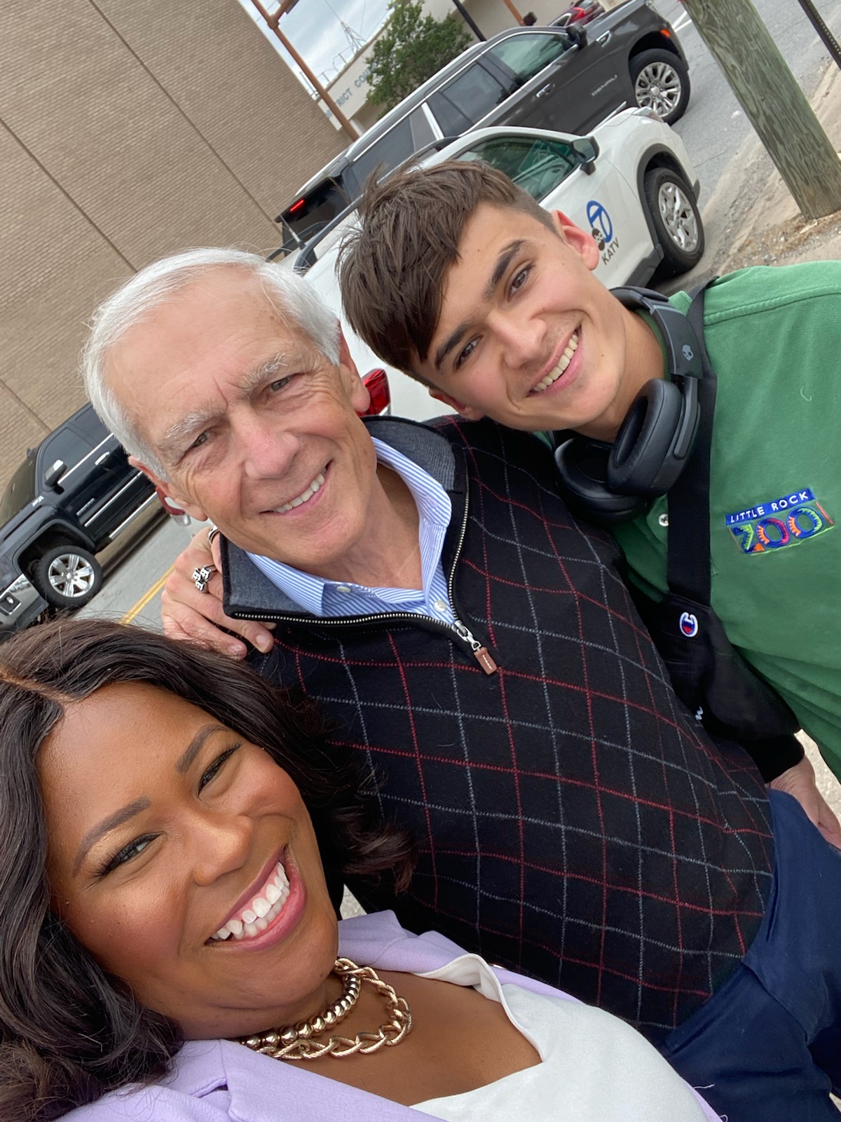 Natalie James with a longtime civic mentor and a high school student